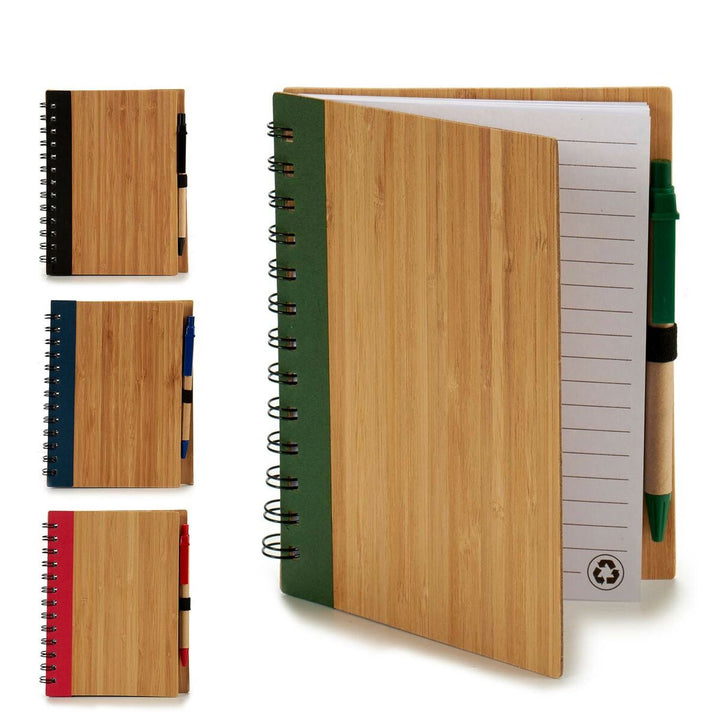 Bambus Mini-Ringheft mit Kugelschreiber und Spiralbindung - Homely Family Shop