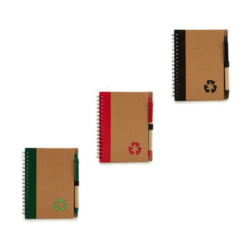 Mini-Ringhefte aus Recyclingkarton mit Stift und Recycling-Symbol - homely Family Shop