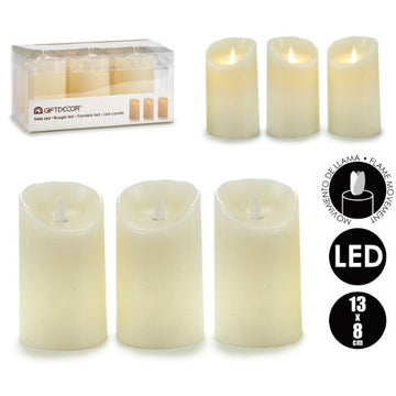 Cremefarbene LED Kerzen mit Flammeneffekt, 6er Set - homely Family Shop