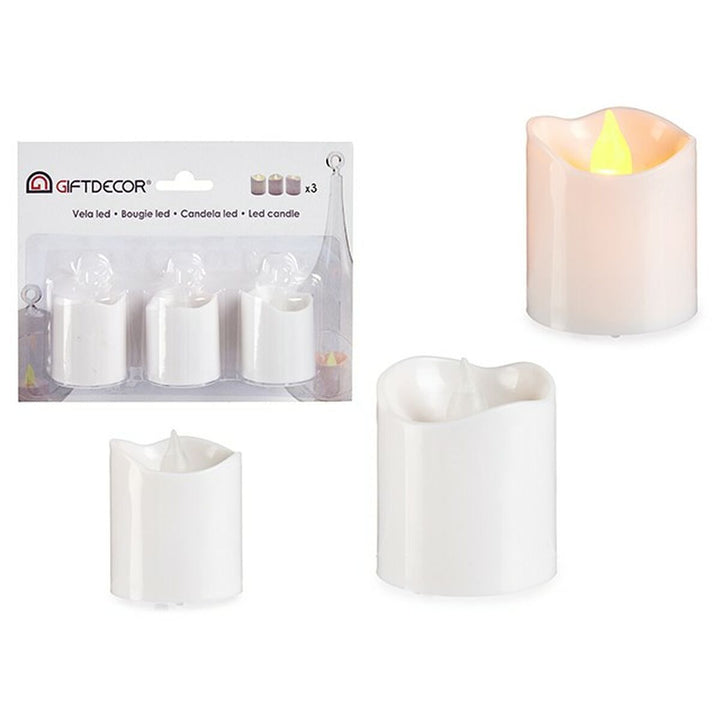 Weißes Kerzen-Set mit LED-Beleuchtung, 12 Stück - homely Family Shop