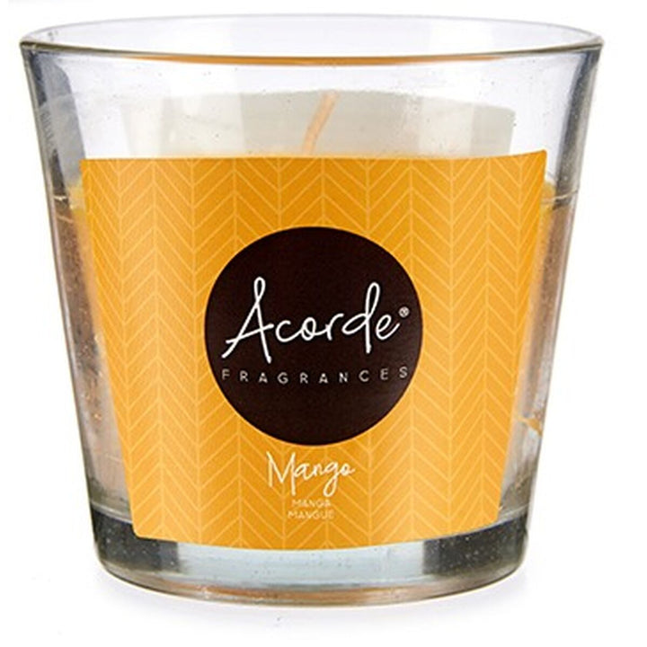 Mango Duftkerze von Acorde in klarem Glas. Tropisches Aroma für Ihr Zuhause.