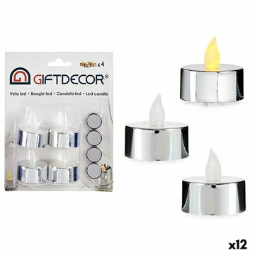 Zwölf silberfarbene LED Kerzen mit Flammeneffekt - homely Family Shop