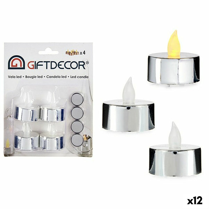 Zwölf silberfarbene LED Kerzen mit Flammeneffekt - homely Family Shop