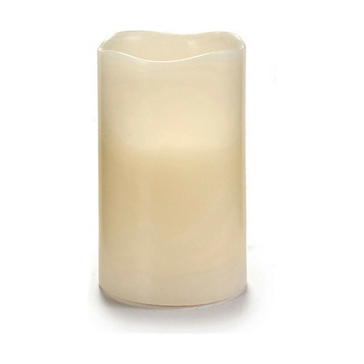 Cremefarbene LED Kerze, 7,5x12,5cm, für stimmungsvolle Beleuchtung - homely Family Shop