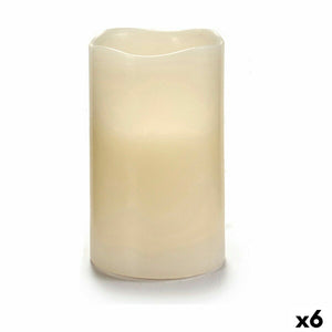 Cremefarbene LED Kerze, 7,5 x 12,5 cm. 6er Set- homely Family Shop