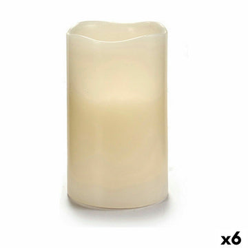Cremefarbene LED Kerze, 7,5 x 12,5 cm. 6er Set- homely Family Shop