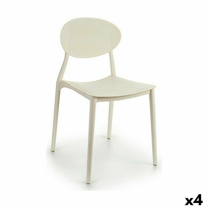 Weißer Esszimmerstuhl aus Kunststoff, modernes Design - homely Family Shop
