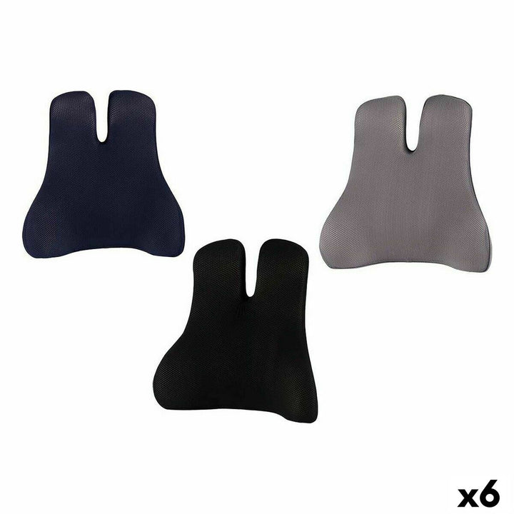 Ergonomische Kissen mit Memory Funktion stützen den unteren Rücken in Schwarz, Grau und Marineblau.