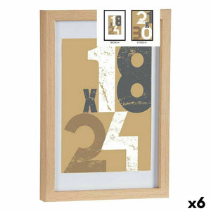 Natürliche Holz Fotorahmen mit Glas, 24x2,5x32,5 cm, 6er-Set. Rahmen mit Kunstdruck.