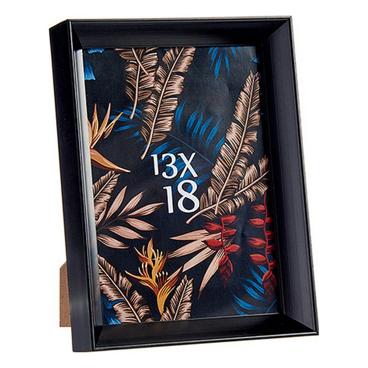 Schwarzer Kunststoff Fotorahmen mit Glas, modernes Design. Bilderrahmen.