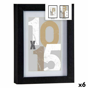 Schwarzer Fotorahmen aus Holz und MDF mit Glas, 16x21x2,5 cm. Elegante Deko für Ihr Zuhause.