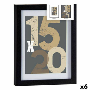 Schwarzer Fotorahmen aus Holz mit Glas, 20,5 x 2,5 x 26,5 cm, modernes Design.