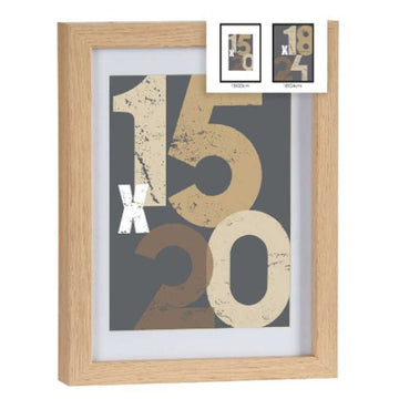 Natürlicher Holz Bilderrahmen mit Glas. Wanddeko Rahmen aus MDF, 20,5 x 26,5 cm.
