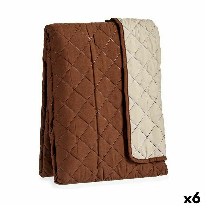 Braun-beige Sofabezug mit Rautenmuster, Polsterung für Möbel.