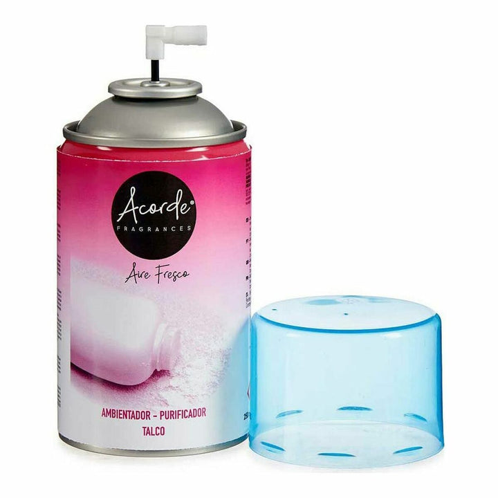 Acorde Lufterfrischer Nachfüllung mit Talkum-Puder Duft und blauer Kappe.