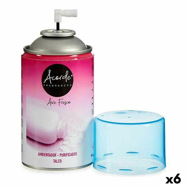 Acorde Lufterfrischer Talkum-Puder Nachfüllung. Rosa Dose mit blauem Deckel.