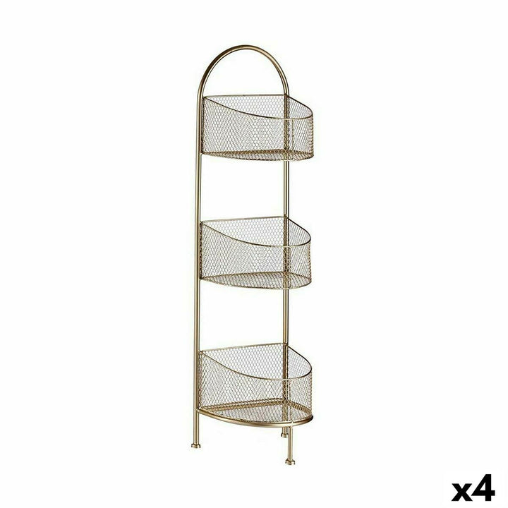 Goldfarbenes Metallregal mit drei Körben - Homely Family Shop