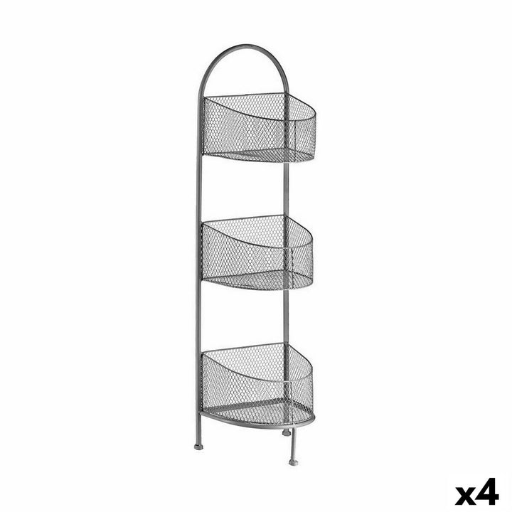 Silberfarbenes Metallregal mit drei Körben für Home Storage - homely Family Shop