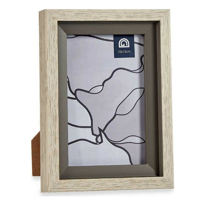 Kristall Fotorahmen in Beige und Grau. Kunststoff Bilderrahmen, 13,5 x 18,8 cm.