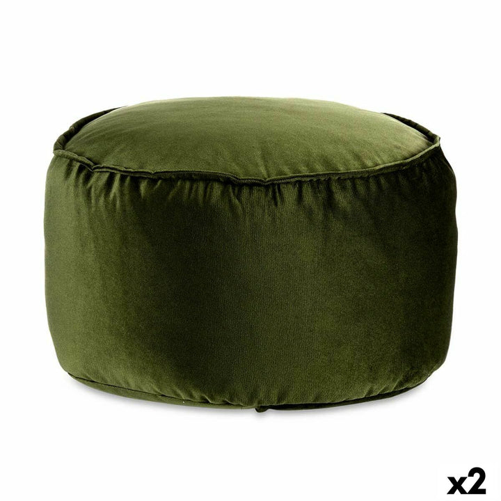 Grüner Samt Puff Hocker, weiche Polsterung - homely Family Shop