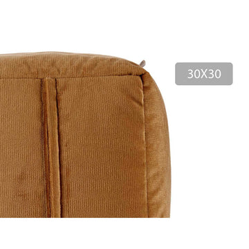 Detailaufnahme: Beiger Samt Puff 30x30 cm - homely Family Shop