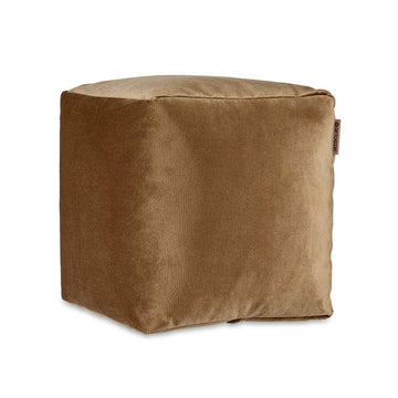 Brauner Samt Puff 30x30 cm, weiche Textur - homely Family Shop