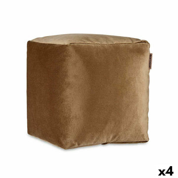 Brauner Samt Puff 30x30x30cm, weiche Textur - homely Family Shop