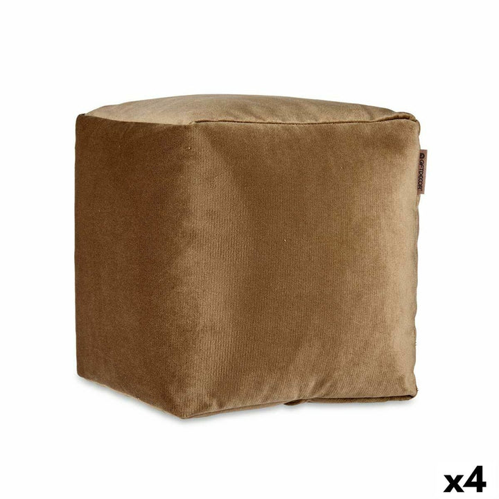 Brauner Samt Puff 30x30x30cm, weiche Textur - homely Family Shop