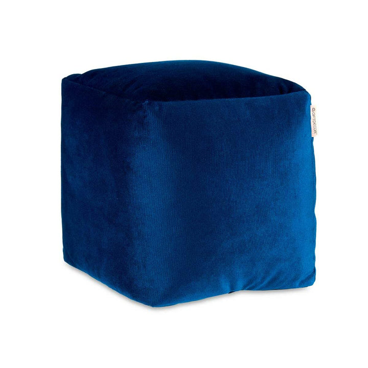 Blauer Samt Puff, Würfelform, 30x30x30 cm - homely Family Shop