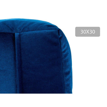 Nahaufnahme blauer Samt Puff, 30x30 cm - homely Family Shop