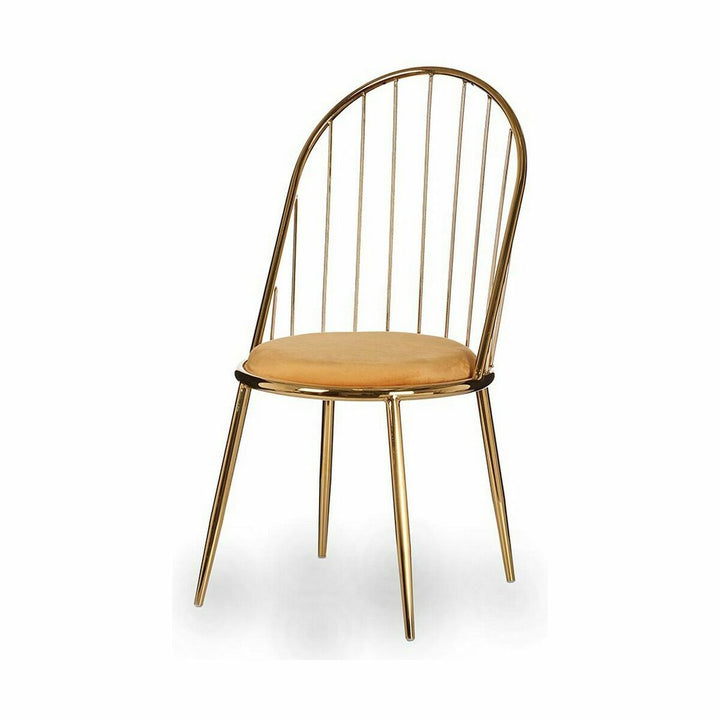 Goldener Stuhl mit senffarbenem Kissen - Homely Family Shop