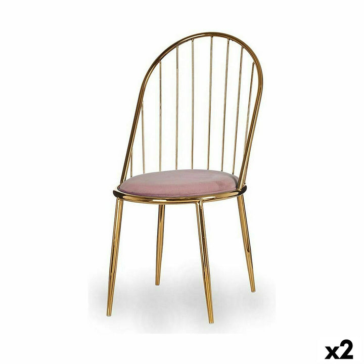 Goldener Stuhl mit rosa Sitz - Homely Family Shop