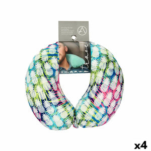 Buntes Nackenkissen mit Ananas Muster. Bequemes Reisekissen für unterwegs.