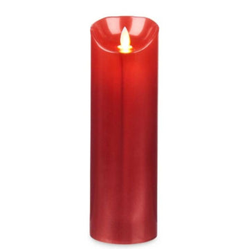 Rote LED Kerze mit Flamme, 25cm hoch - homely Family Shop