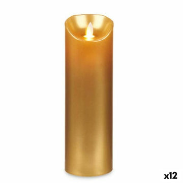 Goldene LED Kerze mit Flamme, 25cm hoch - homely Family Shop