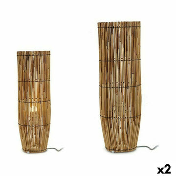 Zwei natürliche Bambus Stehlampen im Set - homely Family Shop