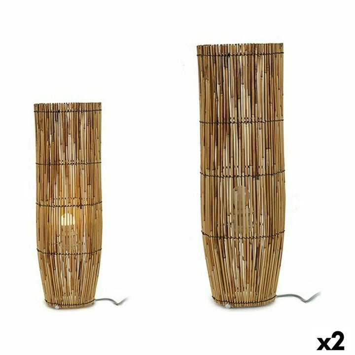 Zwei natürliche Bambus Stehlampen im Set - homely Family Shop