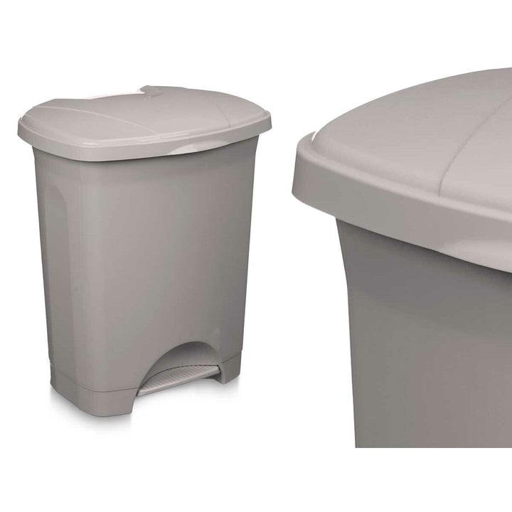 Grauer BigBuy Home Papierkorb, 30 Liter Kunststoff mit Pedal - homely Family Shop