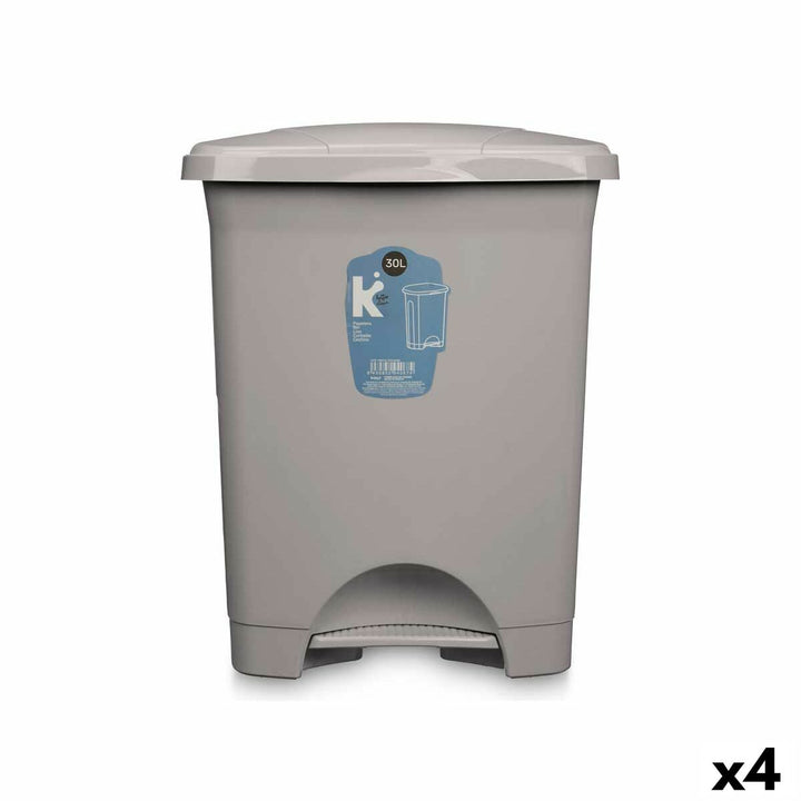 BigBuy Home Papierkorb aus Kunststoff in Grau mit 30L - homely Family Shop