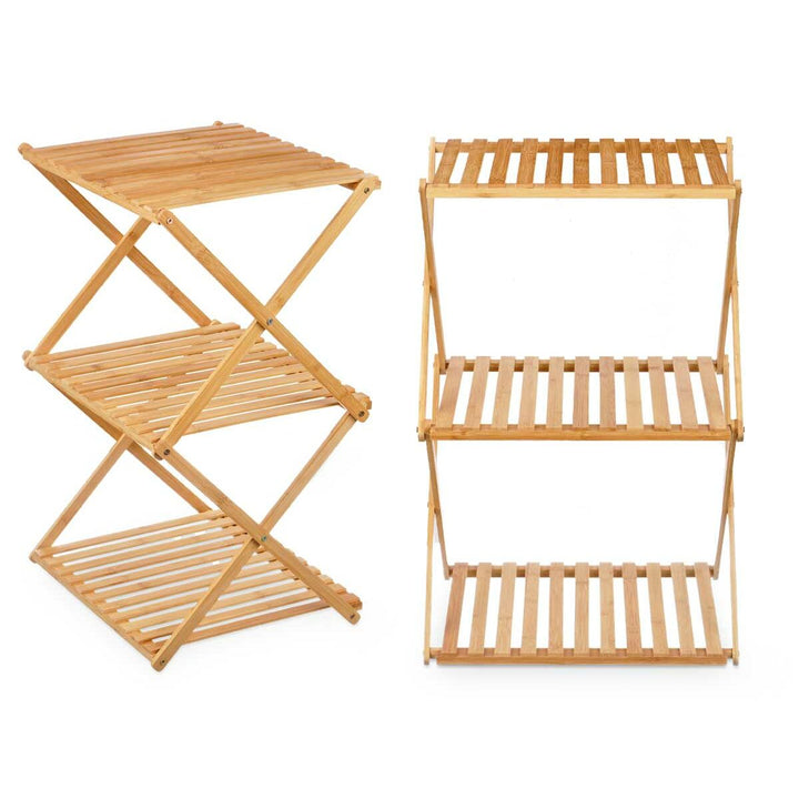 Natürliches Bambus Regal mit drei Ablagen, 40x62x33,5cm - homely Family Shop