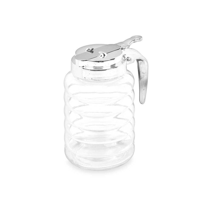 Vivalto Ölflasche: Glasbehälter mit silbernem Deckel - homely Family Shop