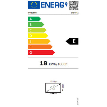 Energieeffizienzlabel des Philips 24 Zoll Monitors mit Full HD Auflösung - homely Family Shop