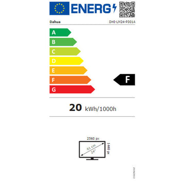 Energieetikett für DAHUA 24" LED IPS Monitor mit 75 Hz. Energieklasse F - homely Family Shop