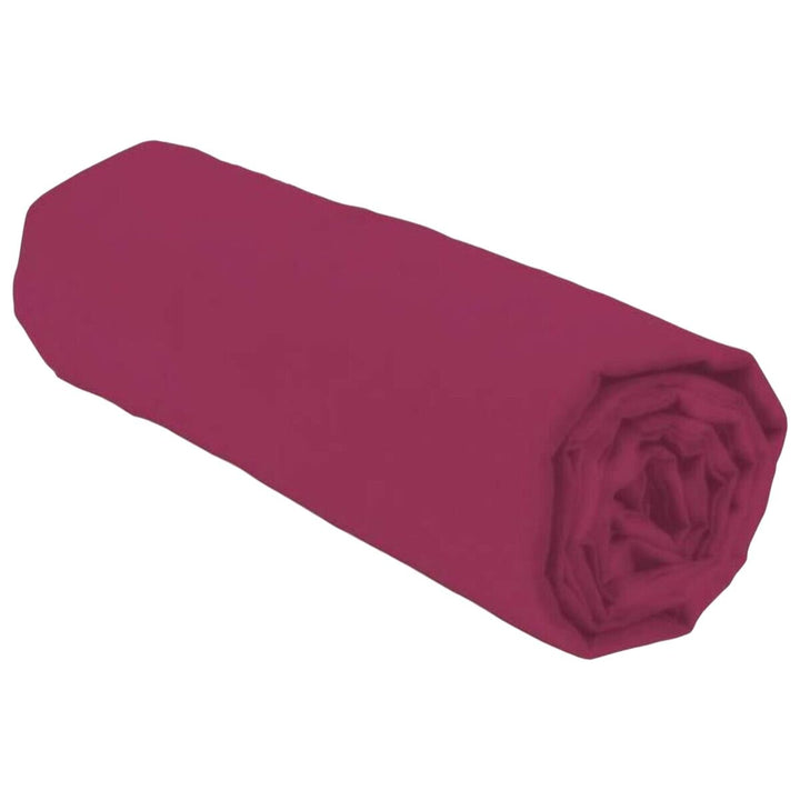 Gerolltes Spannbetttuch in Pink Rose, Lovely Home LH71607. Weiche Textur und intensive Farbe.