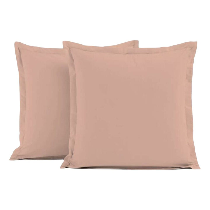 Pfirsichfarbenes Kissenbezug-Set, 63x63 cm. Elegante, schlichte Kissenbezüge für Schlafzimmer.