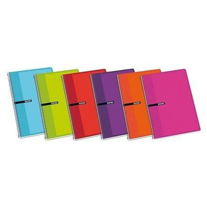 Bunte ENRI Notizbücher mit weichem Einband und Spiralbindung, 10 Stück.