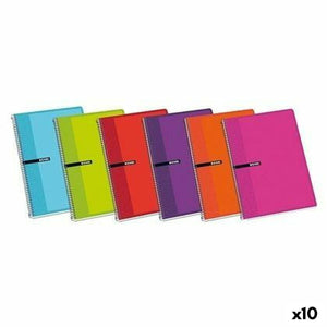 10er Pack ENRI Viertel Notizbücher mit weichem Einband in verschiedenen Farben.