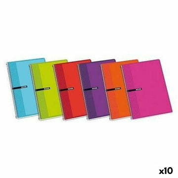 10er Pack ENRI Viertel Notizbücher mit weichem Einband in verschiedenen Farben.