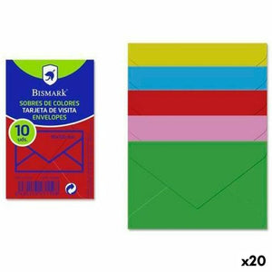 Bunte Briefumschläge aus Papier von Bismark, 20 Stück. Ideal für farbenfrohe Post.