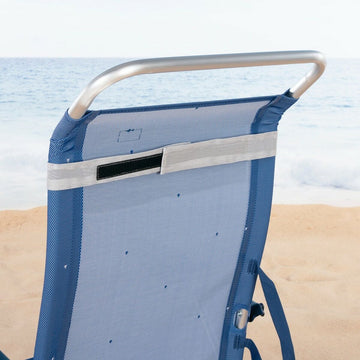 Graues Stuhlkissen Aktive mit blau-weißem Muster für Strand, Outdoor Sitzkissen.